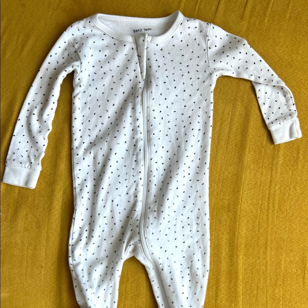 Petit Lem numbers pajama size 9m